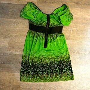 Kensie M green and black classy zip up dress